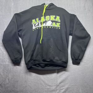 Alaska Sweater Mens Medium Tipsy Black Long Sleeve Hoodie Pullover Made in USA‎